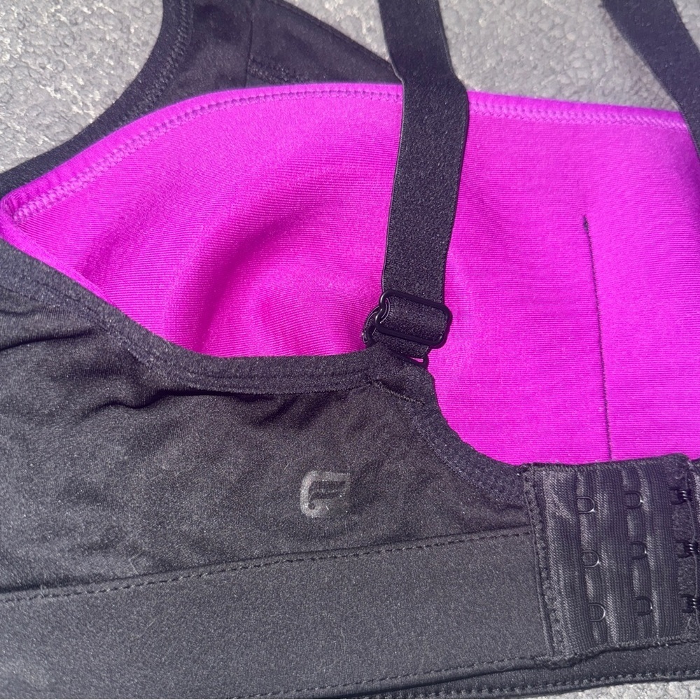Fabletics Joliet High Impact Sports Bra XS 4 Wirefree Black Pink Mesh​​ - Picture 10 of 11